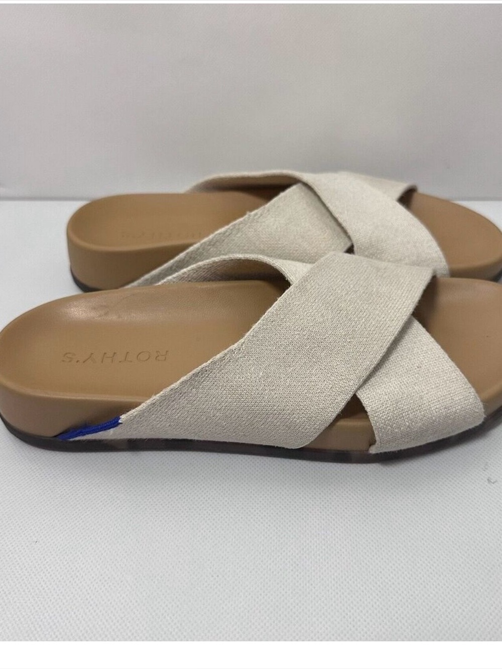 Rothy's Women's Crossband Slide Sandals in Natural